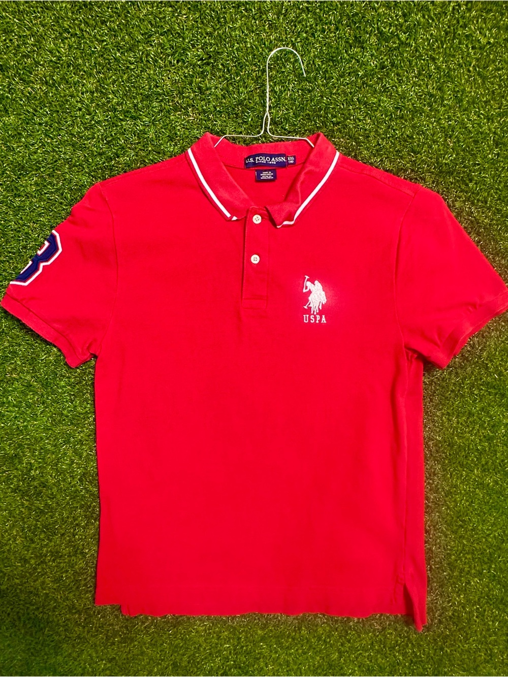 U.S. Polo Assn. Red Short Sleeve Polo with Contrast Trim